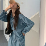 デニムシャツセットアップ