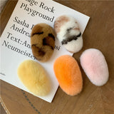 ふわふわリアルファーヘアクリップ