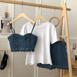 デニムビスチェ3点セットアップ