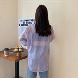 【6色展開】シースルーサイドリボンシャツ