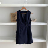 シンプルシャツ+Vネックワンピースセット