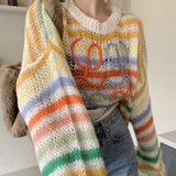 ローゲージカラーボーダーニット