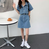 セットアップ風デニムワンピース