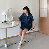 ハーフデニムシャツセットアップ