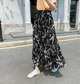 花柄フレアロングスカート