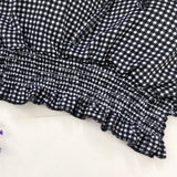 パフスリーブチェックスイムウェア