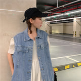 ロングデニムベスト