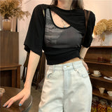 アシメデザイン半袖Tシャツ