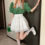 オーガンジーフレアスカート