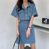 セットアップ風デニムワンピース