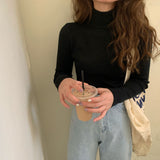 【8色展開】ベーシックハーフハイネックトップス