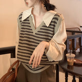 フェイクレイヤードボーダートップス