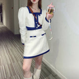 バイカラーツイードジャケットセットアップ