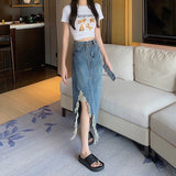 ダメージデニムスカート