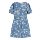 花柄デニムワンピース