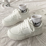 デザインソール厚底ホワイトスニーカー