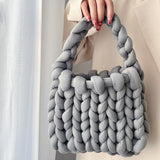 【8色展開】もこもこ手編みハンドバッグ