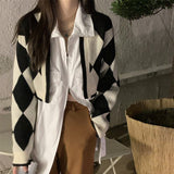 アーガイルカーディガン/ボレロ