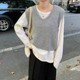 【7色展開】シンプルVネックベスト