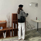 ワイドスリーブボーダーニット