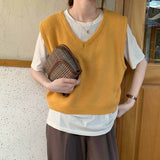 【7色展開】シンプルVネックベスト