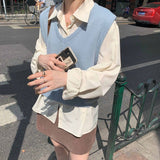 【7色展開】シンプルVネックベスト