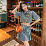 ショートジャケットデニムセットアップ