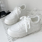 デザインソール厚底ホワイトスニーカー