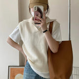 ポロカラーニットベスト