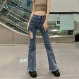 オープンカットダメージデニム