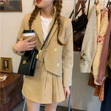 ショートジャケット+アシメプリーツスカートセットアップ