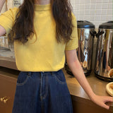 モックネックカラーTシャツ