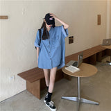 オーバーサイズデニムシャツワンピース