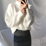 モヘアタッチニット