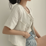 ツイードノーカラージャケット