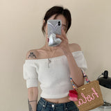 オフショルダーサマーニット