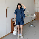 ハーフデニムシャツセットアップ