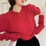 アームウォーマー付きニット