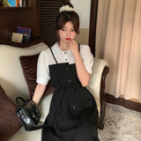 アシンメトリーデザインレイヤード風ワンピース