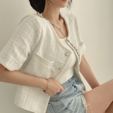 ツイードノーカラージャケット