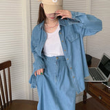 デニムシャツセットアップ