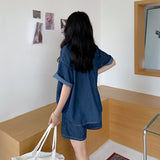 ハーフデニムシャツセットアップ