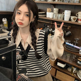 フェイクレイヤードボーダートップス