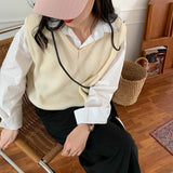 【7色展開】シンプルVネックベスト