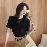 アシメカットタグTシャツ