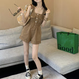 デニムショートオールインワン