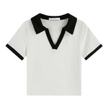 バイカラーポロ襟Tシャツ