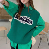 シンプルシャツ&ロゴニットベスト