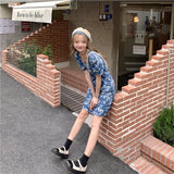 花柄デニムワンピース