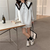 ビッグカラースウェットワンピース